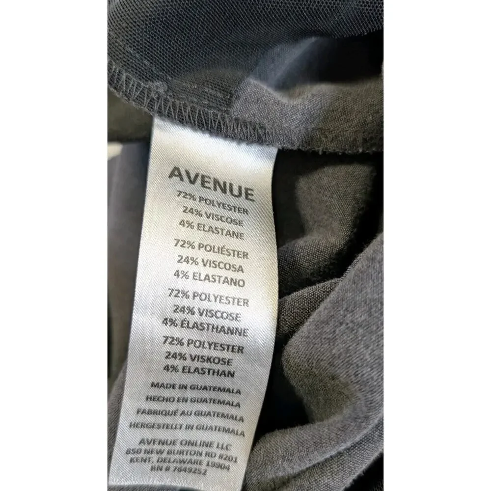 Avenue Womens Plus Size Super Stretch Trousers Ankle Pants Gray US SZ30P